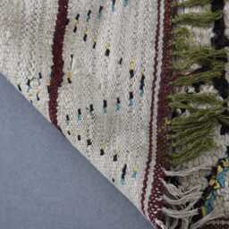 Berber Moroccan Rug 205x130cm - 6.7x4.2 Ft - Handmade Wool Zigzag Pattern - Vintage Tribal Neutral Carpet - thumbnail 4