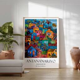 Antananarivo Poster, Madagascar Art Africa Exotic Culture Travel Art, Print - thumbnail 3