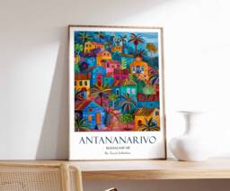 Antananarivo Poster, Madagascar Art Africa Exotic Culture Travel Art, Print - thumbnail 1
