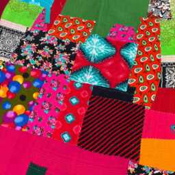 Handmade Block Print Patchwork Reversible Cotton Kantha Quilt Soft Blanket - thumbnail 4