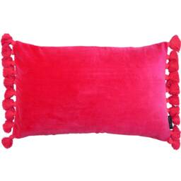 Velvet Tassel Cushion, Oblong Cushions, Terracotta Throw Pillow - thumbnail 2
