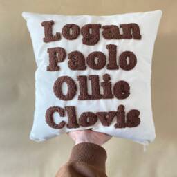 Personalized Family Names Pillow, Embroidered Name Grandchildren Custom Grandma Gift Idea, Throw Pillow, Gift For Parents - thumbnail 1