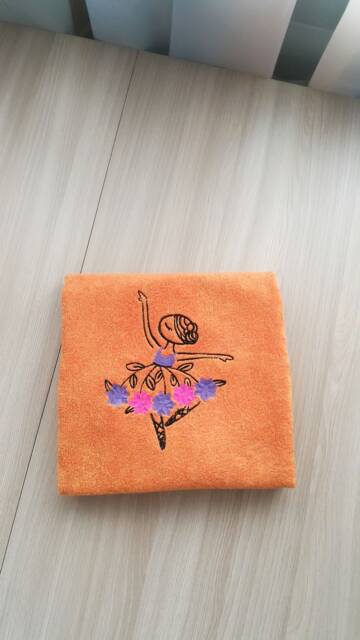 Terry Towel With Ballerina Embroidery. Personal For The Girl.a Gift A Girl - image 1