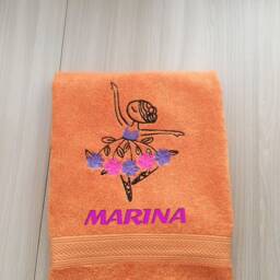 Terry Towel With Ballerina Embroidery. Personal For The Girl.a Gift A Girl - thumbnail 2