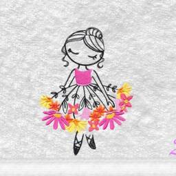 Terry Towel With Ballerina Embroidery. Personal For The Girl.a Gift A Girl - thumbnail 3