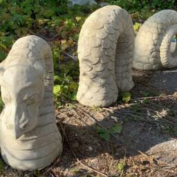 stone Garden Extra Large Dragon Loch Ness Monster Nessy 3 Piece Gift Ornament - thumbnail 3