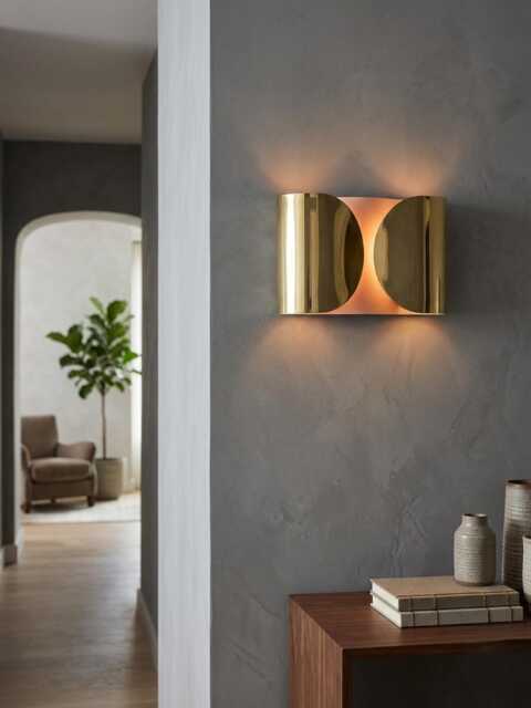 Mid Century Foglio Brass Sconce Italian Modern Elegance Stilnovo Style Handcrafted Sputnik Wall Mcm Bright Lighting Home Decor - image 1