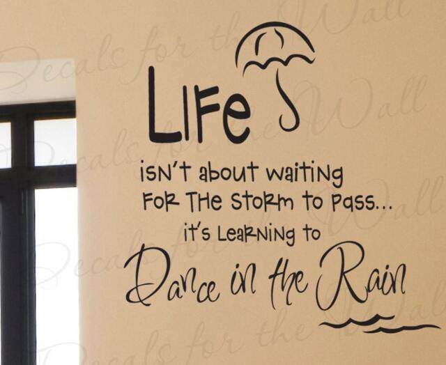 Life Isnt About Waiting Storm Pass Dance Rain Inspirational Dancing Kid Vinyl Wall Lettering Decal Quote Sticker Decoration Art Decor J10 - image 1