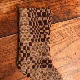 Primitive Coverlet Stocking Early Christmas Cabin Make Do - thumbnail 2