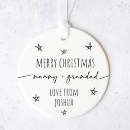 Grandparents Christmas Ornament - Personalised Bauble For Nanny & Grandad Tree Decoration From Grandchild Baby First Gift - thumbnail 2