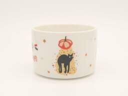 Halloween Black Cat Pumpkin Succulent Pot, Ceramic Planter With Bamboo Tray