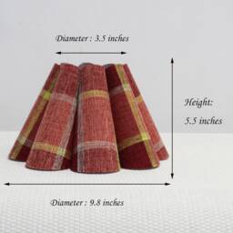Handmade Red Plaid Fabric Lampshade Pleated Shade-106# - thumbnail 2