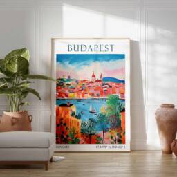 Budapest Travel Print, Poster, Hungary Wall Art, Gift, Vintage European Decor - thumbnail 3