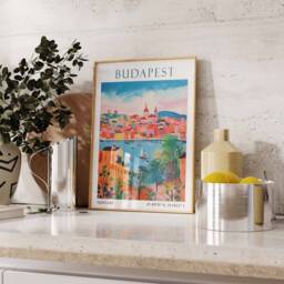 Budapest Travel Print, Poster, Hungary Wall Art, Gift, Vintage European Decor - thumbnail 2