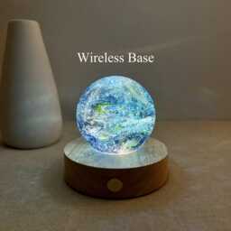 Custom Blue Galaxy Night Light, Star Glass Ball Lamp, Personalized Planet Led Table Space Desk Nebula Bedside Lamp - thumbnail 2