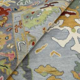 Gray Oushak Wool Rug, Colorful Fine Woolhandwoven Area Rug Ar_3155 - thumbnail 3