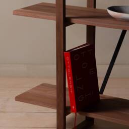 Konk ??? Overhang Shelving [Wooden] [Walnut] Bespoke Sizes Available Modern Walnut & Steel Bookcase, Tall Bookshelf - thumbnail 4
