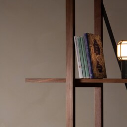 Konk ??? Overhang Shelving [Wooden] [Walnut] Bespoke Sizes Available Modern Walnut & Steel Bookcase, Tall Bookshelf - thumbnail 3