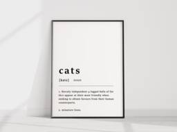 Cats Definition Poster Print Funny Cat Lover Wall Art - thumbnail 1