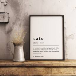 Cats Definition Poster Print Funny Cat Lover Wall Art - thumbnail 2