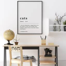 Cats Definition Poster Print Funny Cat Lover Wall Art - thumbnail 3