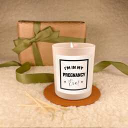Personalised Pregnancy Reveal Candle Gift Set - in My Era Maternity Mum To Be Baby Shower Present For Friend Or Colleague - thumbnail 3