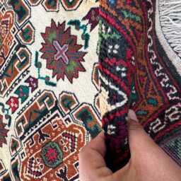 3x5 Afghan Baluchi Wool Rug - Premium Handwoven Tribal Carpet Naturally Dyed Fine Oriental Area For Bedroom Or Hallway Boho Gift - thumbnail 4
