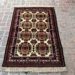 3x5 Afghan Baluchi Wool Rug - Premium Handwoven Tribal Carpet Naturally Dyed Fine Oriental Area For Bedroom Or Hallway Boho Gift - thumbnail 2