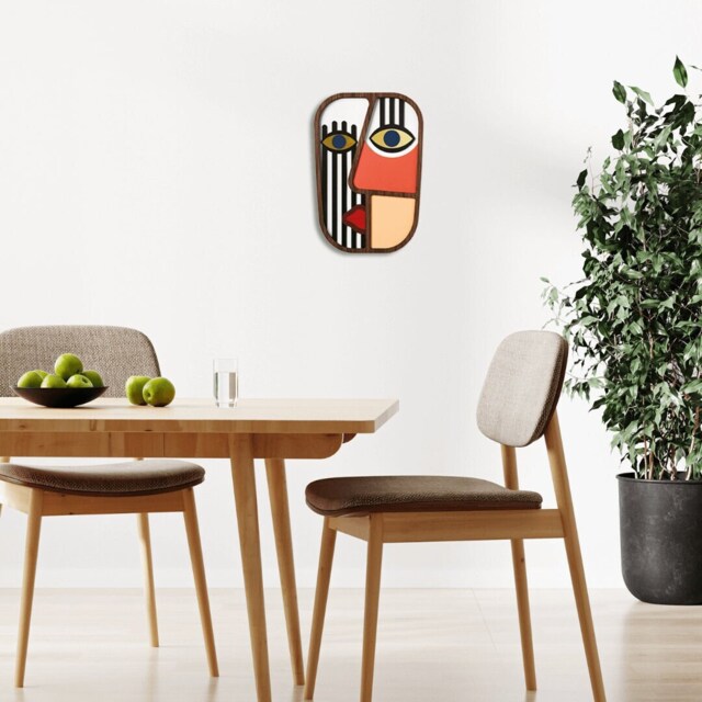 Decorative Mask, Living Room Wall Decor, Pop Art, Wood Hanging, Modern Kids Urban 3D African Mask - image 1