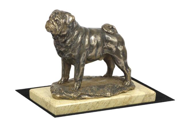 Pug , Dog Sand Marble Base Statue, Limited Edition, Artdog. Made Of Cold Cast Bronze. Perfect Gift. Limited Edition - image 1