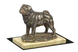 Pug , Dog Sand Marble Base Statue, Limited Edition, Artdog. Made Of Cold Cast Bronze. Perfect Gift. Limited Edition
