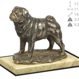 Pug , Dog Sand Marble Base Statue, Limited Edition, Artdog. Made Of Cold Cast Bronze. Perfect Gift. Limited Edition - thumbnail 4