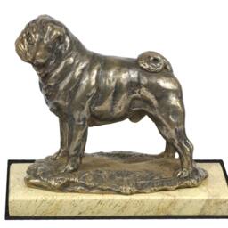 Pug , Dog Sand Marble Base Statue, Limited Edition, Artdog. Made Of Cold Cast Bronze. Perfect Gift. Limited Edition - thumbnail 2