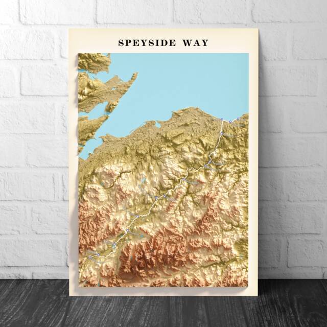 The Speyside Way Map Print - Scottish Trails Newtonmore, Kincraig., Boat Of Garten, Grantown On Spey, Ballindalloch, Craigellachie - image 1