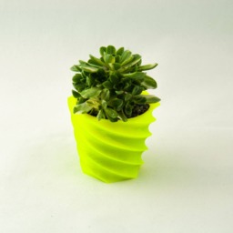 Geometric Spiral Succulent Planter, Modern 3D Printed Pot - thumbnail 3