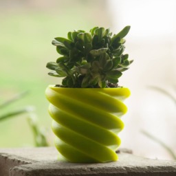 Geometric Spiral Succulent Planter, Modern 3D Printed Pot - thumbnail 2