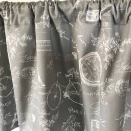 Gray Paris Twill Valance Eiffel Tower Window Curtain - thumbnail 3