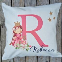 Personalised Princess Name Cushion. Gift For Birthday/Christmas/Girls Bedroom Home Decor Scatter Cushion