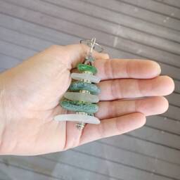 Personalized Genuine Sea Glass Christmas Tree Ornament/2025 Ornament/Genuine Ornament/Sea Gift For Her/Unique Gift/7C - thumbnail 3