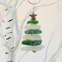 Personalized Genuine Sea Glass Christmas Tree Ornament/2025 Ornament/Genuine Ornament/Sea Gift For Her/Unique Gift/7C - thumbnail 2