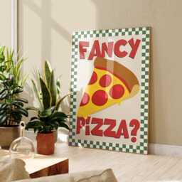 Pizza Print, Fancy Gift For Foodie, Lover Food Kitchen Wall Art, Pizzeria, Colourful Trendy Poster 2952 - thumbnail 3