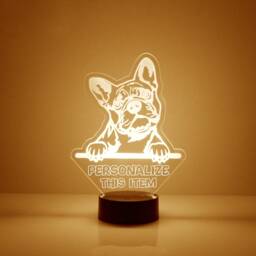 Boxer Dog Acrylic Light Up , Custom Engraved Night Light, Personalized Free, 16 Color Options With Remote Control, Dog, Puppy - thumbnail 3