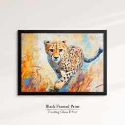 Cheetah Abstract Oil Painting Framed Print & Canvas Large Sizes Wall Art Poster Animal Home Decor Interior Gift Idea - thumbnail 2