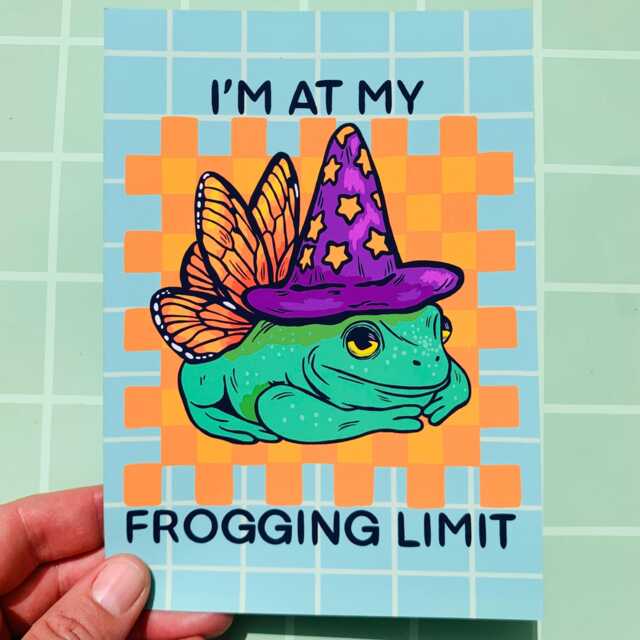 Frog Art Print Funny Wall Decor Cubicle Sarcastic Meme Gift Coworker Silly Classroom Nerdy Idea Game Room Him - image 1