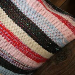 3550cm - 1420In Handwoven Vintage Kilim Cushion Pillow Cover - Stripes Multi Pastels - thumbnail 3