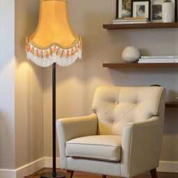 Gold Fabric Lampshade Handmade For Table & Floor Standard Lamps Shades, Ceiling Light Pendant Fittings, Wall Fixtures - thumbnail 3
