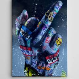 Graffiti Rude Middle Finger Canvas Art Wall Print Picture Banksy Style Home Decor -D83 - thumbnail 2
