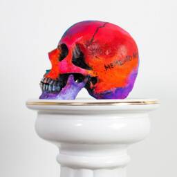 Uv Resin Skull Decor Fluorescent Halloween Sculpture, Table Decor, Gift Ideas - thumbnail 3