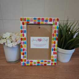 Colourful Fish Acrylic Button Photo Frame 5 X 7 Inches - thumbnail 4