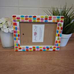 Colourful Fish Acrylic Button Photo Frame 5 X 7 Inches - thumbnail 2